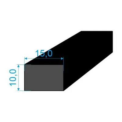 0596115 Pryžový profil 10x15mm, EPDM 70°Sh obdélníkový Značkový